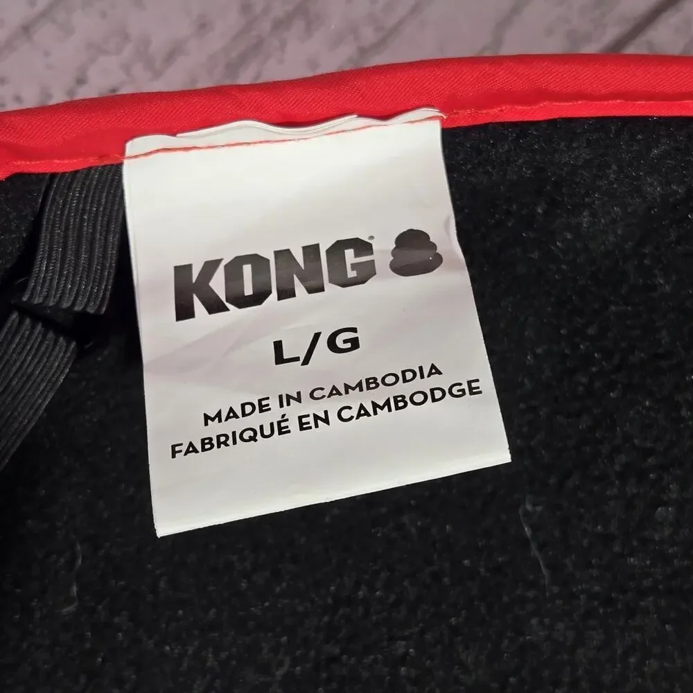 Kong Dog Outerwear Quilted Barn Red Jacket LARGE NWT Polar Fleece Lining
